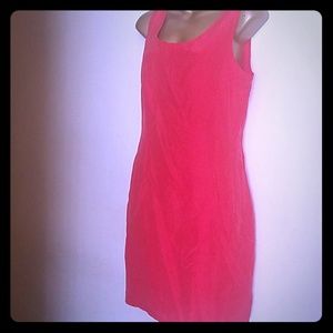 Vintage Coral sleeveless silk dress